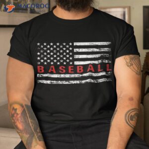 Us Flag Baseball Player Funny Lover Vintage Shirt