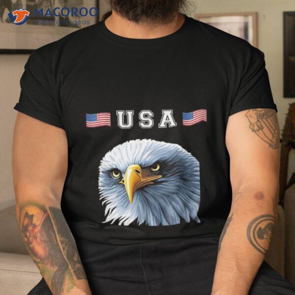 Usa 4th Of July Patriotic Eagle American Flag Funny Graphic Shirt