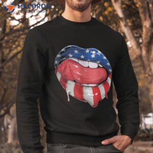 usa flag dripping lips 4th of july patriotic american shirt sweatshirt