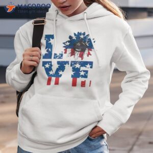 usa love sunflower 4th of july american flag shirt hoodie 3