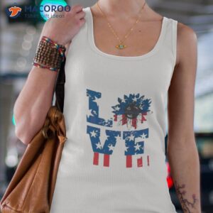 usa love sunflower 4th of july american flag shirt tank top 4