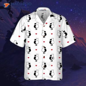 valentine s heart kitten hawaiian shirt day shirt for couples gift ideas 2