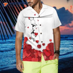 valentine s sheep with red hearts hawaiian shirt day shirt for couples gift ideas 3