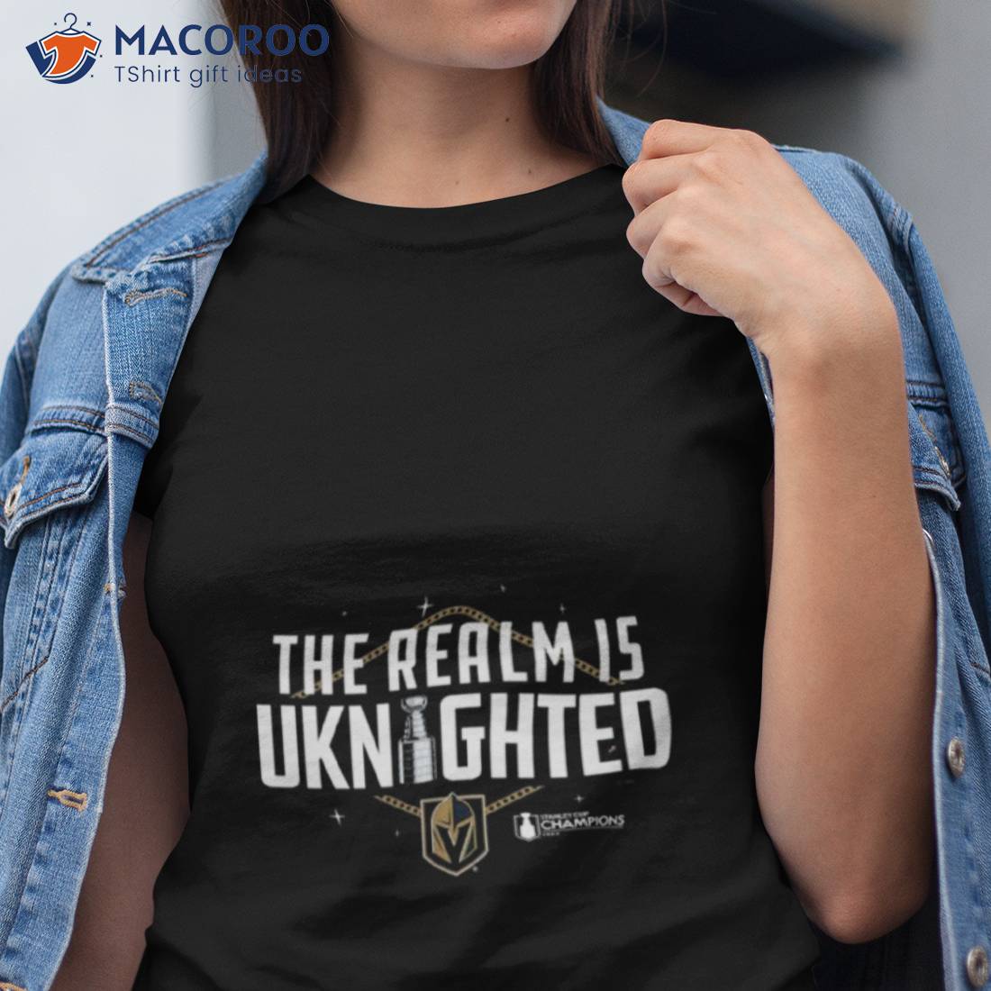 Cheap NHL Hockey The Realm Is Uknighted T Shirt, Vegas Golden