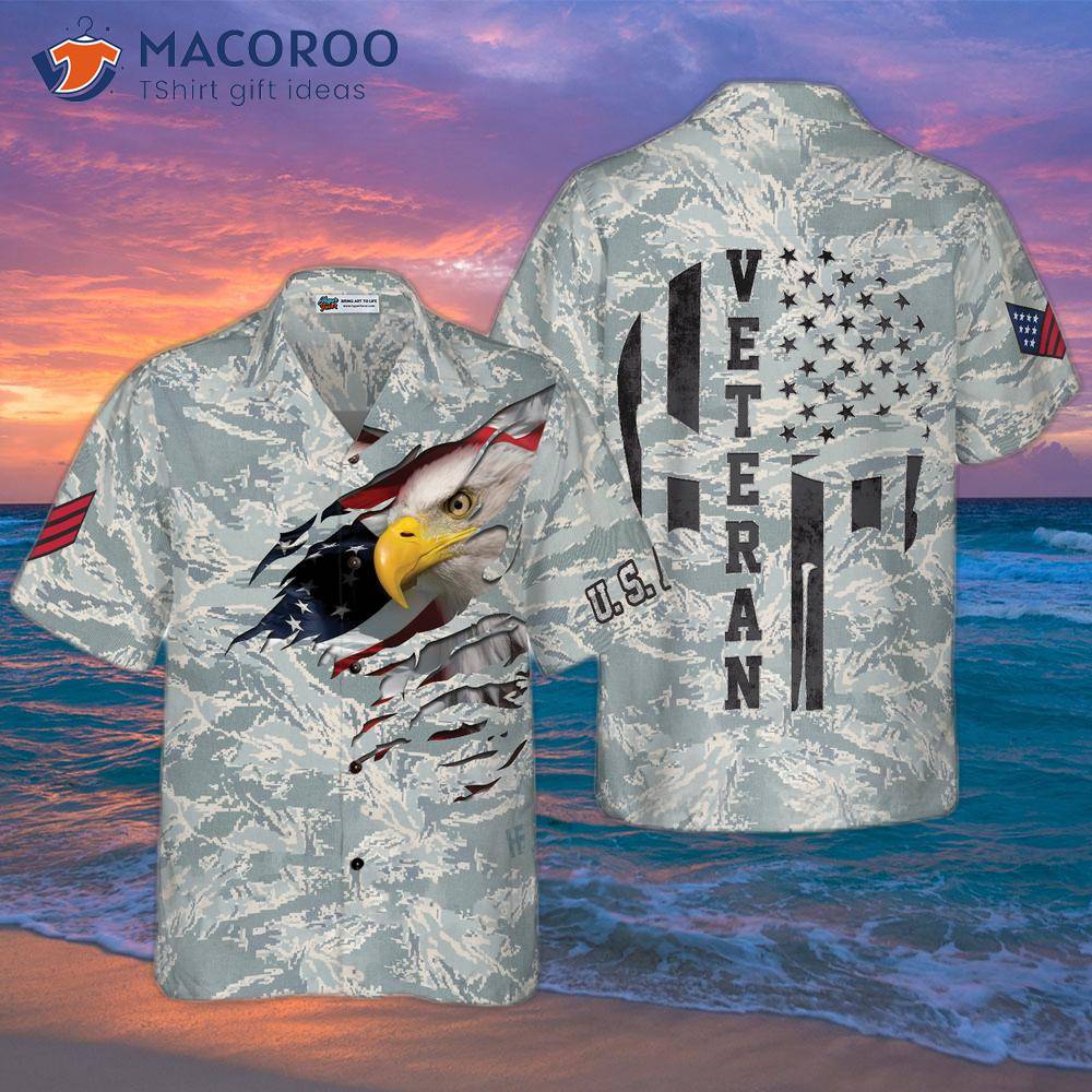 Veteran Proud Us Air Force Camouflage Hawaiian Shirt