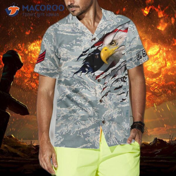 Veteran Proud Us Air Force Camouflage Hawaiian Shirt