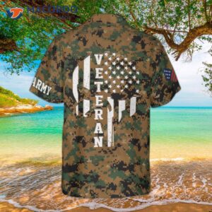 Veteran Proud Us Marine Camouflage Hawaiian Shirt
