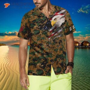 veteran proud us marine camouflage hawaiian shirt 2