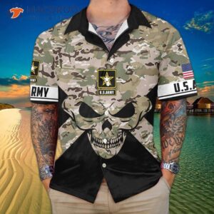 veteran skull hawaiian shirt us army best gift for veterans 0
