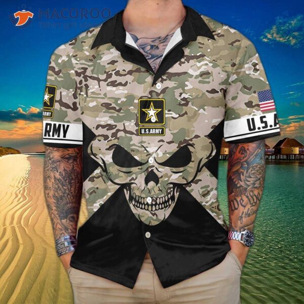 Veteran Skull Hawaiian Shirt, Us Army Best Gift For Veterans