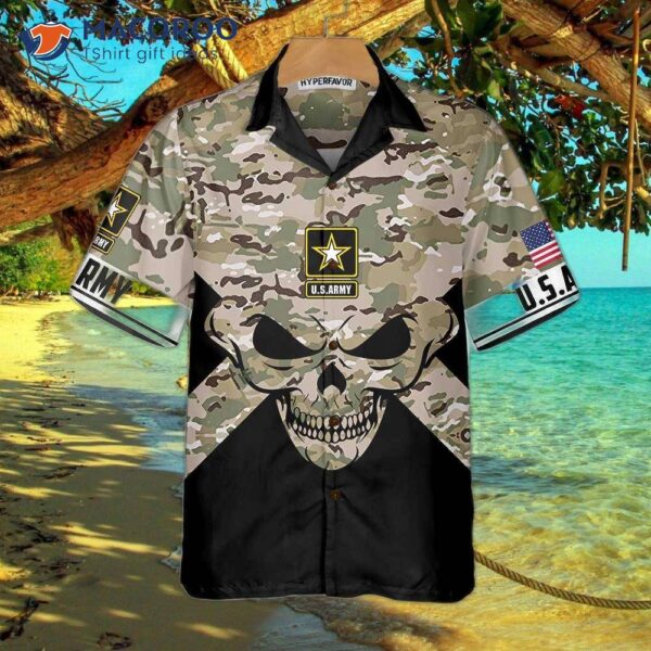 Veteran Skull Hawaiian Shirt, Us Army Best Gift For Veterans