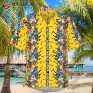 vibrant tropical gun and bullet hawaiian shirt 3