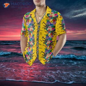 vibrant tropical gun and bullet hawaiian shirt 4