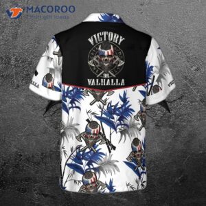 victory or valhalla viking white hawaiian shirt 1