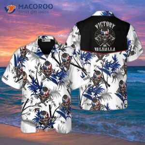 victory or valhalla viking white hawaiian shirt 2