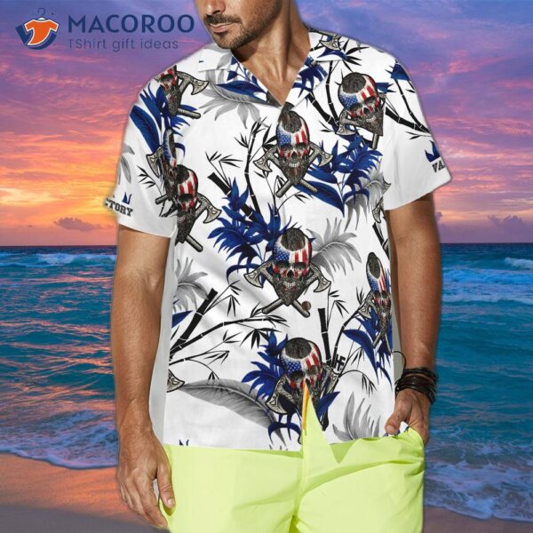 Victory Or Valhalla Viking White Hawaiian Shirt