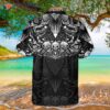 Viking God Odin Hawaiian Shirt, Black And White Norse Mythology Shirt