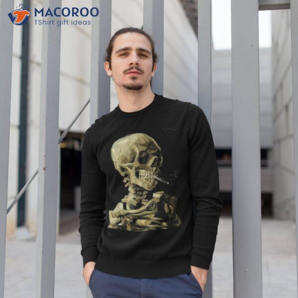 Vincent Van Gogh Skull With Cigarette Skeleton Anti-smoking Shirt