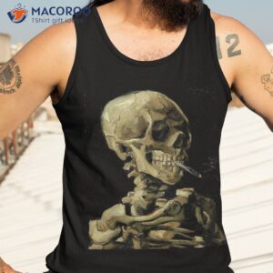 vincent van gogh skull with cigarette skeleton anti smoking shirt tank top 3