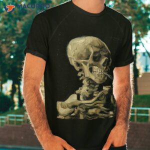 vincent van gogh skull with cigarette skeleton anti smoking shirt tshirt