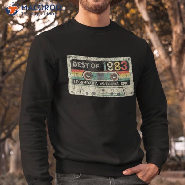Vintage 1983 Limited Edition Cassette Tape 40th Birthday Shirt