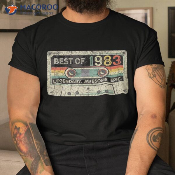 Vintage 1983 Limited Edition Cassette Tape 40th Birthday Shirt