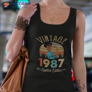 vintage 1987 35th birthday afro black woman 35 years old shirt tank top 4