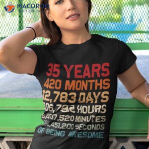 vintage 35 years of being awesome unique 35th birthday gifts shirt tshirt 1