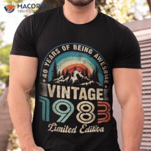 Vintage 40th Birthday Funny 1983 40 Years Old Shirt