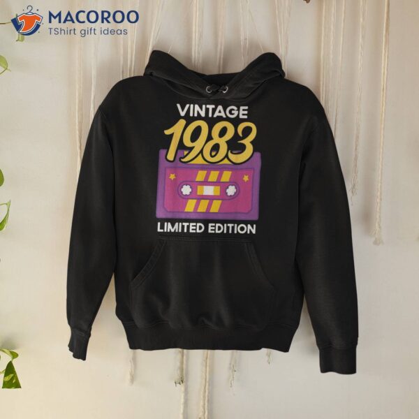 Vintage 40th Birthday Tee Retro 1983 Edition Cassette Tape Shirt