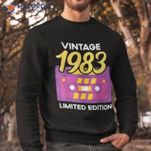 vintage 40th birthday tee retro 1983 edition cassette tape shirt sweatshirt