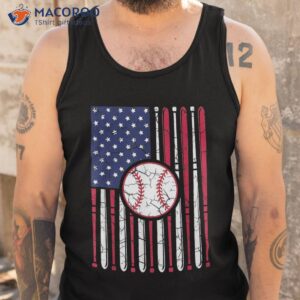 vintage american flag baseball boys dad 4th july shirt tank top