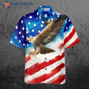 vintage american flag eagle hawaiian shirt for 2