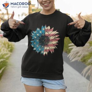 vintage american flag sunflower summer 4th of july freedom shirt sweatshirt