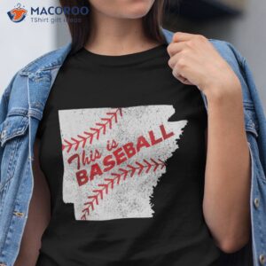 vintage arkansas this is baseball with laces t shirt tshirt