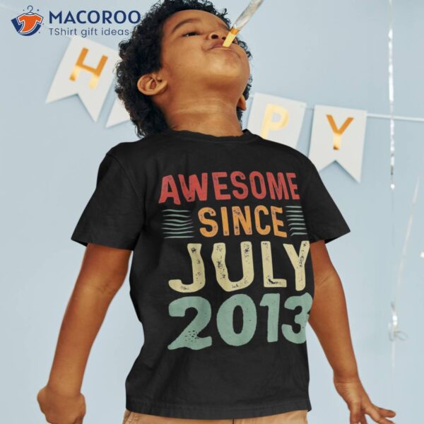 Vintage Awesome Since July 2013, 10th Birthday Shirt