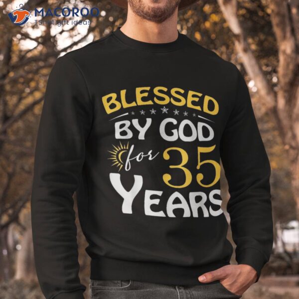 Vintage Blessed By God For 35 Years Old Happy 35th Birthday Shirt