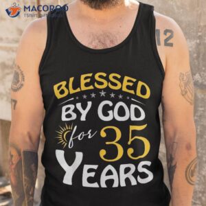 vintage blessed by god for 35 years old happy 35th birthday shirt tank top
