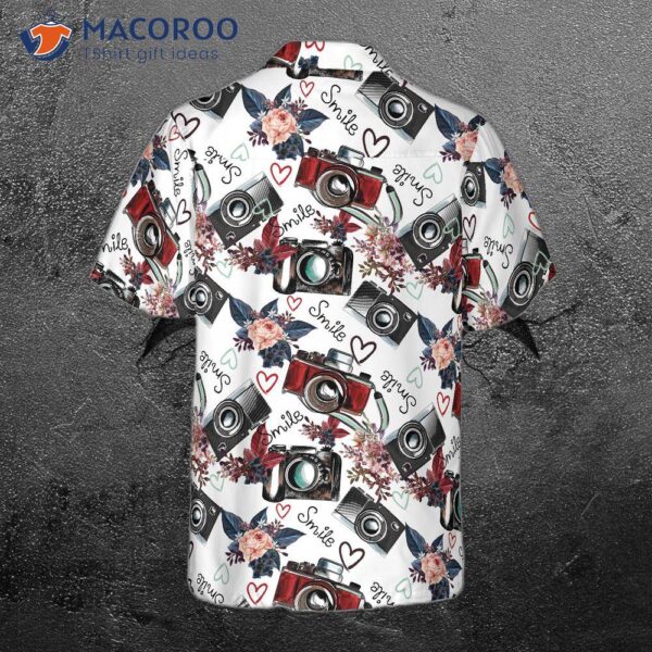 Vintage-camera-patterned Hawaiian Shirt