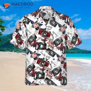 vintage camera patterned hawaiian shirt 3