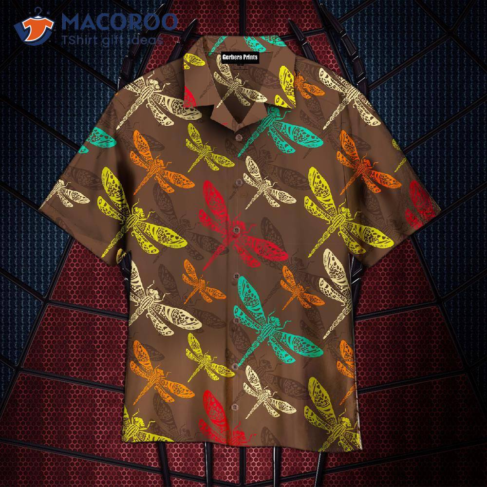 Vintage Colorful Dragonfly Hawaiian Shirts Vintage Colorful Dragonfly Hawaiian Shirts