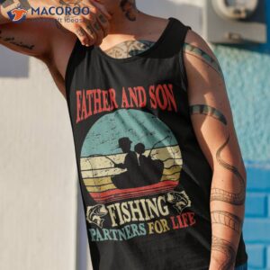 vintage father son fishing partners for life dad matching shirt tank top 1