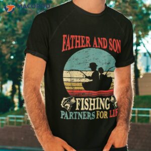 vintage father son fishing partners for life dad matching shirt tshirt