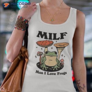 Vintage Funny Retro Milf Man I Love Frogs Cute Mushrooms Shirt