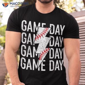 vintage game day fathers lightning bolt baseball sport shirt tshirt