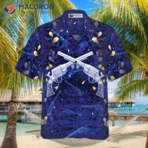 vintage gun blue hawaiian shirt for 2