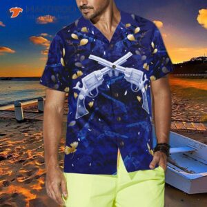 vintage gun blue hawaiian shirt for 3