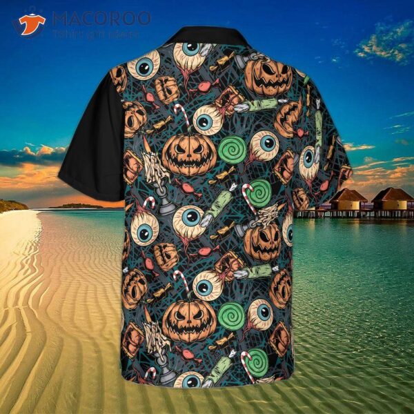 Vintage Halloween Scary Pumpkin Hawaiian Shirt