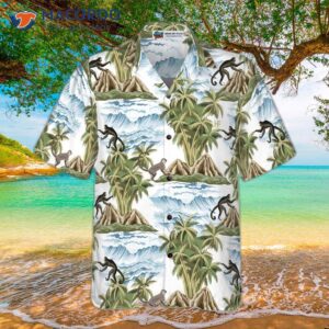 vintage island palm tree monkey hawaiian shirt 3