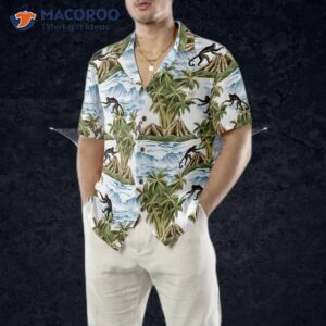 vintage island palm tree monkey hawaiian shirt 4